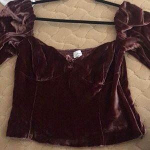 Aritzia velvet blouse